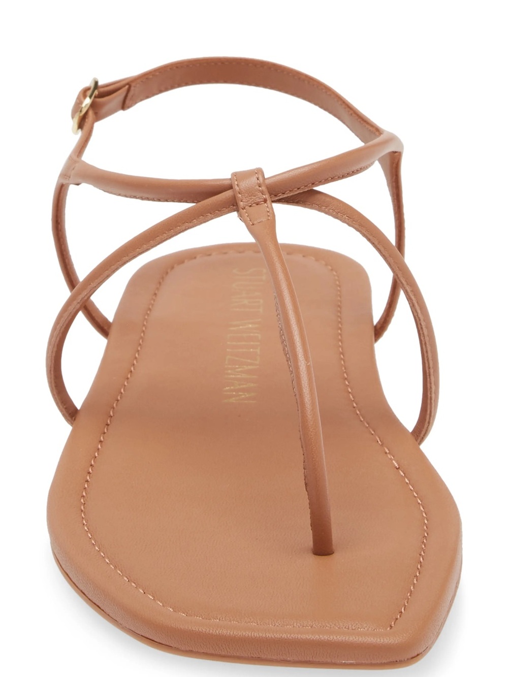 Stuart Weitzman Matilda Tan Leather Flat Sandals size US 6.5